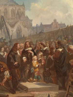 The first stone laying of the Amsterdam City Hall, Anno 1648 by Barend Wijnveld Oil Painting