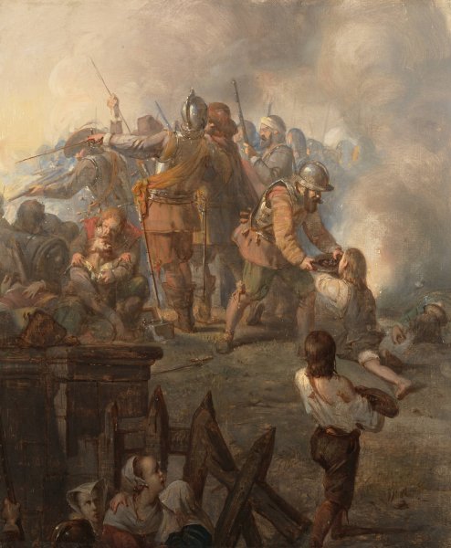 Main Product Photo of The heroic defense of Aardenburg, Anno 1672  Painting by Barend Wijnveld