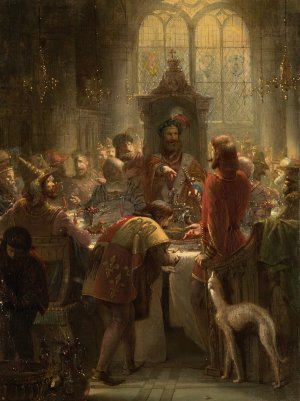 Willem van Oostervant en het doorgesneden tafellaken, Anno 1395 by Barend Wijnveld Oil Painting