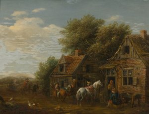 Riders In A Village by Barent Gael Oil Painting