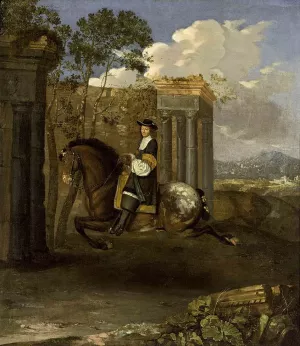 Equestrian Portrait of a Gentleman by Barent Graat - Oil Painting Reproduction