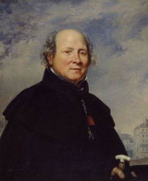 Portrait d'Edme Champion, dit l'homme au petit manteau bleu by Baron Charles De Steuben Oil Painting