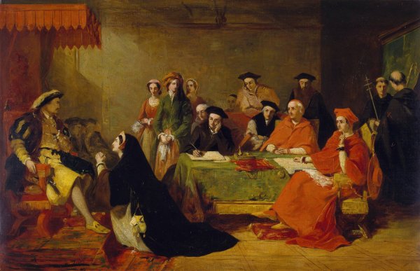 Main Product Photo of The Trial Of Queen Catherine Of Aragon  Painting by Baron Henry Nelson O'Neil