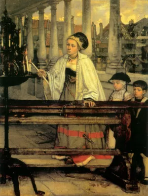 Le Voeu by Baron Jan August Hendrik Leys Oil Painting