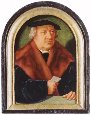 Portrait of Scholar Petrus von Clapis by Barthel Bruyn - Oil Painting Reproduction