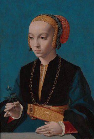 Portrait of Elisabeth Bellinghausen by Barthel Bruyn The Elder Oil Painting
