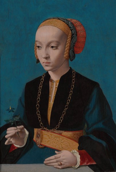 Portrait of Elisabeth Bellinghausen  by Barthel Bruyn The Elder - Hand-Painted Oil Painting Reproduction