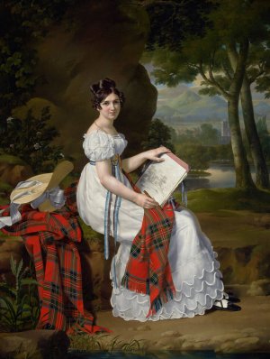 Woman Sketching In A Landscape by Barthelemy Vieillevoye Oil Painting