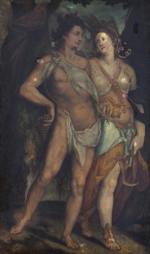 Ceres and Bacchus by Bartholomaeus Spranger Oil Painting