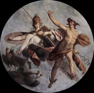 Hermes and Athena by Bartholomaeus Spranger - Oil Painting Reproduction