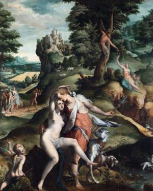 Venus and Adonis by Bartholomaeus Spranger Oil Painting
