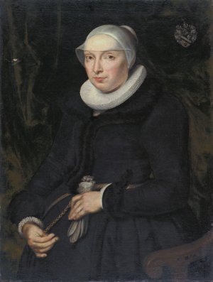 Portrait of Chrischona Jeckelmann, Wife of Thomas Platter II by Bartholomaus Sarburgh Oil Painting
