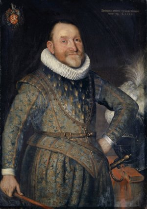 Portrait of Theodore Agrippa d'Aubigne by Bartholomaus Sarburgh Oil Painting