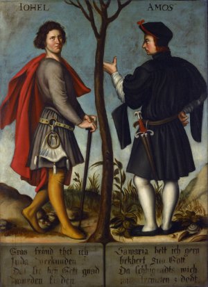 The Prophets Joel and Amos by Bartholomaus Sarburgh Oil Painting