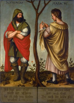 The Prophets Zephaniah and Habakkuk by Bartholomaus Sarburgh Oil Painting