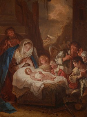 Adoration of the Shepherds by Bartholomeus Breenbergh Oil Painting