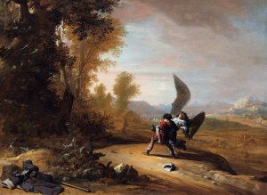 Jacob Wrestling with the Angel by Bartholomeus Breenbergh Oil Painting