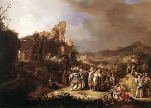 The Preaching of St John the Baptist by Bartholomeus Breenbergh Oil Painting