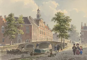 Het Spui te 's-Gravenhage, gezien naar het zuiden by Bartholomeus Johannes Van Hove Oil Painting