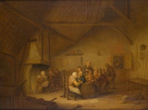 Peasants in the Tavern by Bartholomeus Molenaer Oil Painting