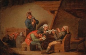 Singing peasants by Bartholomeus Molenaer Oil Painting