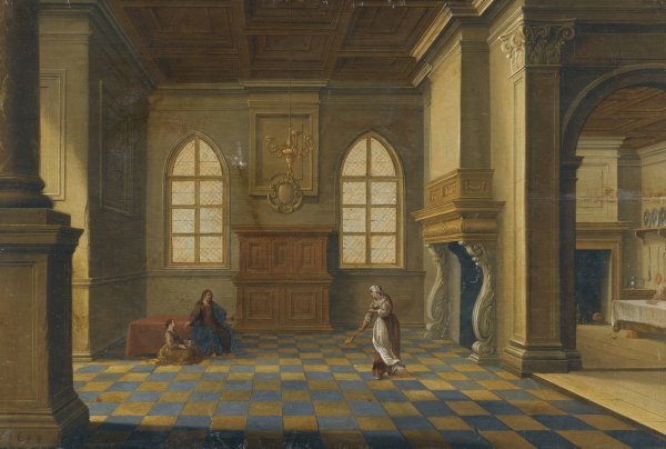 Christ In The House Of Mary And Martha  by Bartholomeus Van Bassen - Hand-Painted Oil Painting Reproduction
