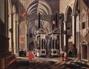 The Tomb of William the Silent in an Imaginary Church Oil painting by Bartholomeus Van Bassen