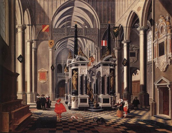 Main Product Photo of The Tomb of William the Silent in an Imaginary Church Painting by Bartholomeus Van Bassen