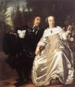 Abraham del Court and Maria de Keersegieter by Bartholomeus Van Der Helst - Oil Painting Reproduction