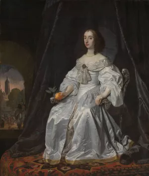 Mary Stuart, Princess of Orange, as Widow of William II by Bartholomeus Van Der Helst Oil Painting
