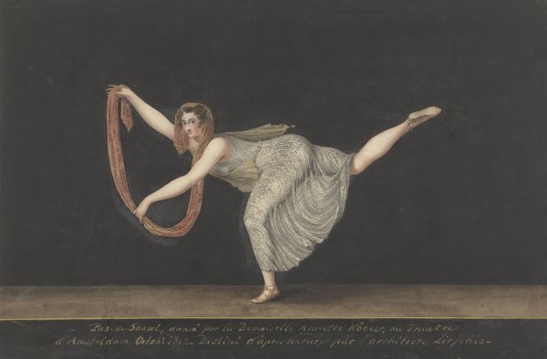 Main Product Photo of Danseres Annette KObler, de pas-de-shawl uitvoerende  Painting by Bartholomeus Ziesenis