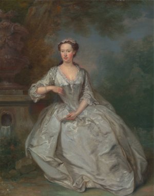 A Lady with a Book by Bartholomew Dandridge Oil Painting