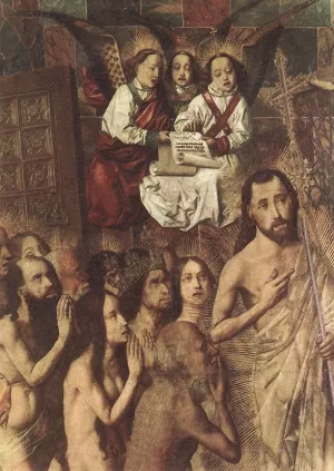 Christ Leading the Patriarchs to the Paradise Detail painting by Bartolome Bermejo