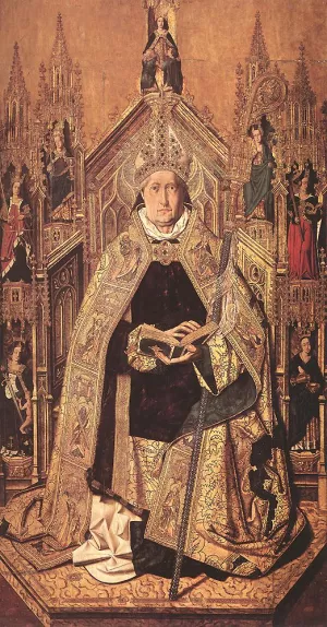 St Dominic Enthroned in Glory by Bartolome Bermejo - Oil Painting Reproduction