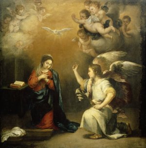 Annunciation to the Virgin by Bartolome Esteban Murillo Oil Painting