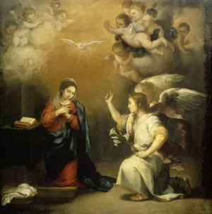 Annunciation to the Virgin by Bartolome Esteban Murillo Oil Painting