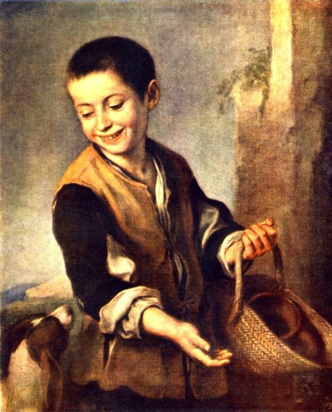 Boy with a Dog by Bartolome Esteban Murillo - Hand-Painted Oil Painting Reproduction