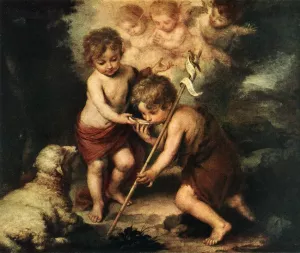 Children with Shell by Bartolome Esteban Murillo Oil Painting