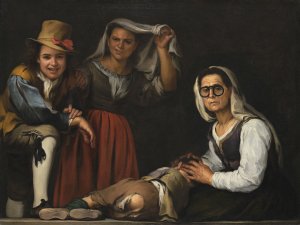 Four Figures On A Step by Bartolome Esteban Murillo Oil Painting