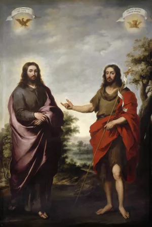 Saint John the Baptist Pointing to Christ by Bartolome Esteban Murillo Oil Painting