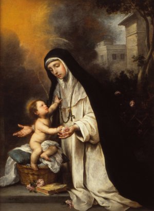 Saint Rose Of Lima by Bartolome Esteban Murillo Oil Painting