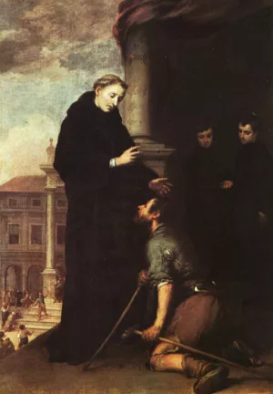 St. Thomas of Villanueva Distributing Alms by Bartolome Esteban Murillo - Oil Painting Reproduction
