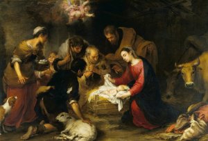 The Adoration of the Shepherds by Bartolome Esteban Murillo Oil Painting