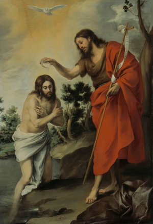 The Baptism of Christ by Bartolome Esteban Murillo Oil Painting