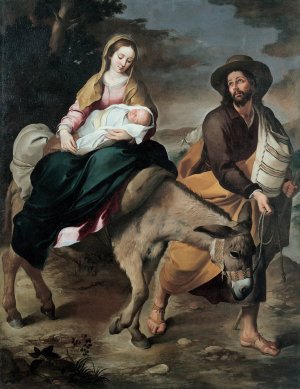 The Flight Into Egypt by Bartolome Esteban Murillo Oil Painting