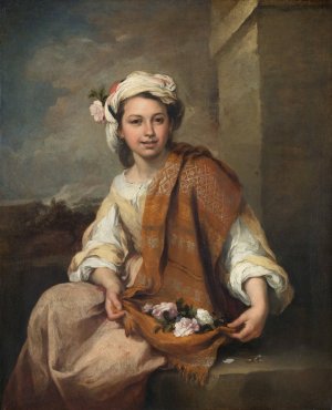 The Flower Girl by Bartolome Esteban Murillo Oil Painting
