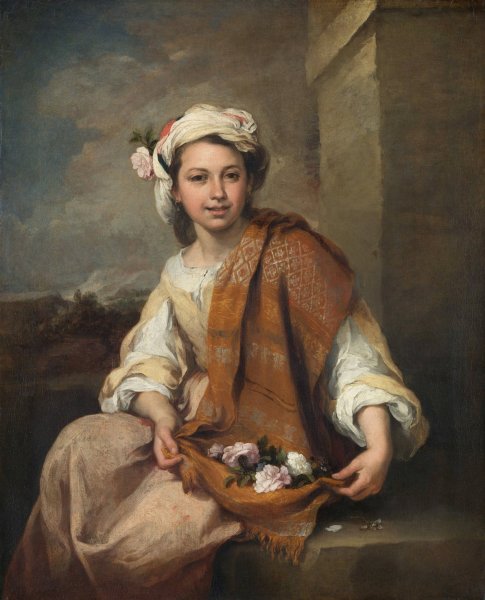The Flower Girl by Bartolome Esteban Murillo - Hand-Painted Oil Painting Reproduction