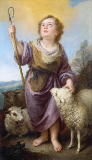 The Good Shepherd by Bartolome Esteban Murillo Oil Painting