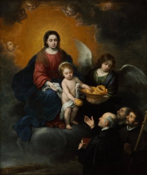 The Infant Christ Distributing Bread To The Pilgrims by Bartolome Esteban Murillo Oil Painting