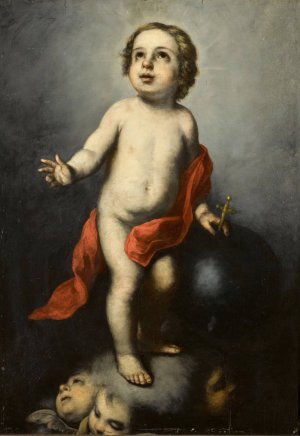 The infant Christ Holding an Orb by Bartolome Esteban Murillo Oil Painting